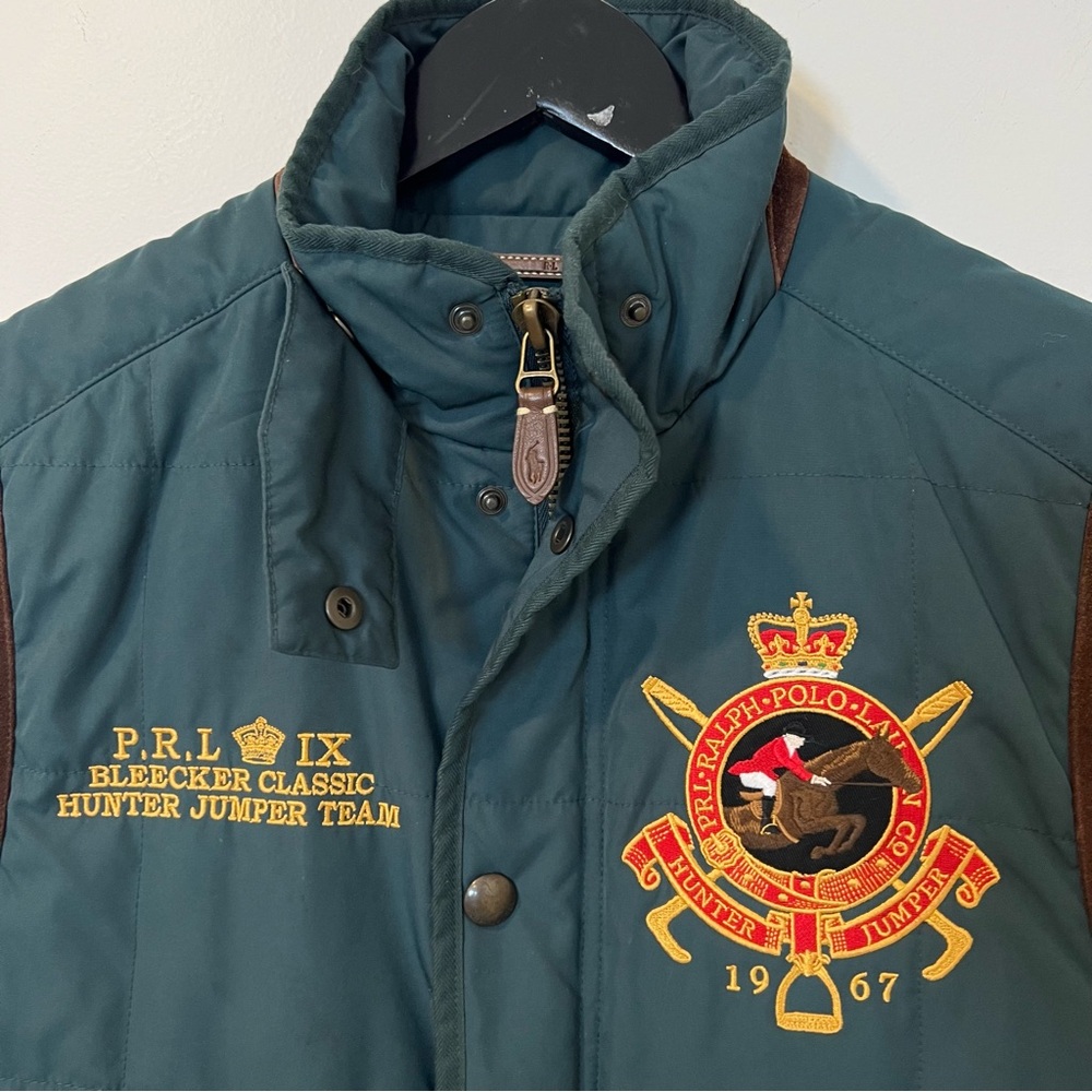 Vintage Polo Ralph Lauren Bleecker Vest Men’s Small Green Hunter Jumper Logo - Picture 6 of 16